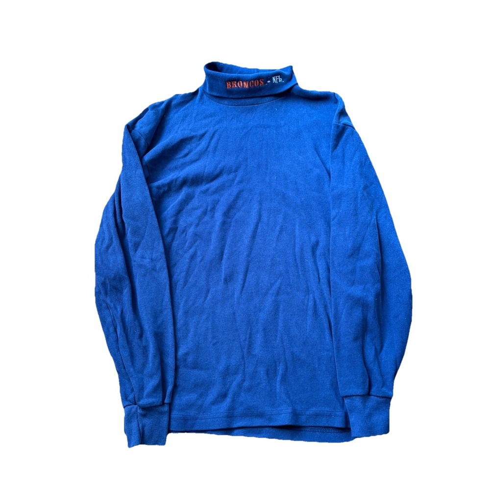 Vintage Majestic‎ Denver Broncos Football Crewneck Sweatshirt Large Blue USA